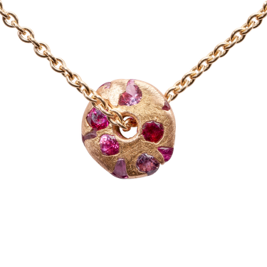 Pink Mini Spinner Necklace in Rose - Made to Order